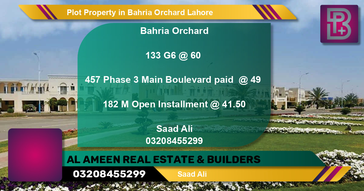Residential Plot for Sale in Bahria Orchard, Lahore - (BP-66614)