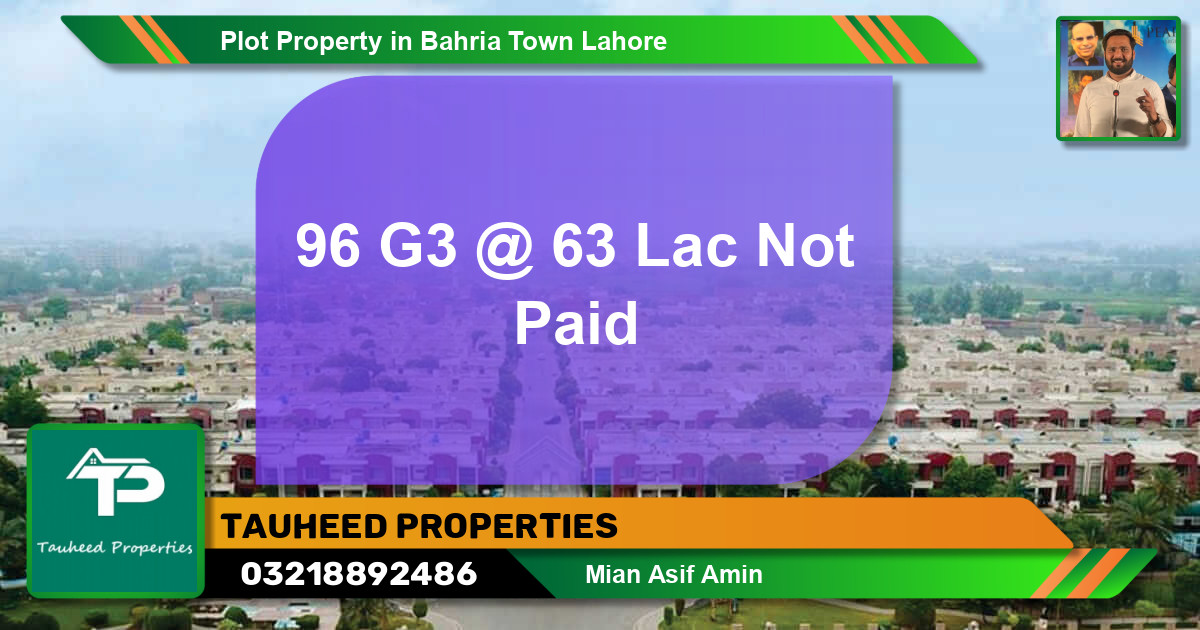 Residential Plot for Sale in Bahria Town, Lahore - (BP-66625)