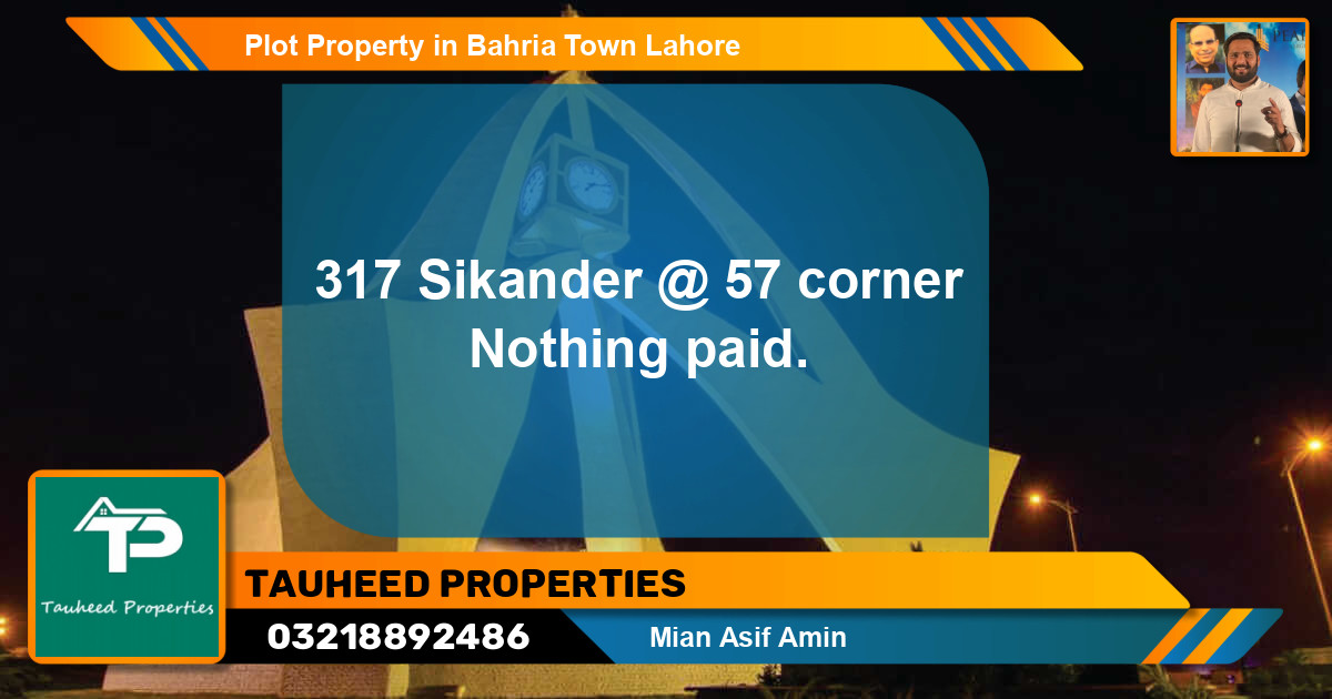 Residential Plot for Sale in Bahria Town, Lahore - (BP-66629)