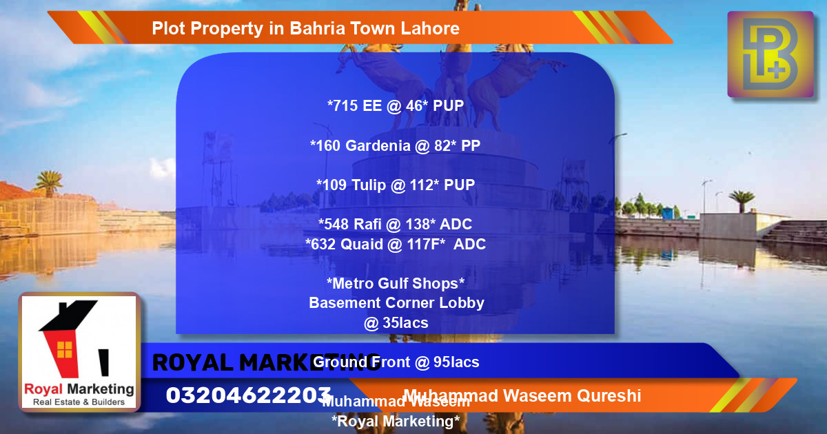 Residential Plot for Sale in Bahria Town, Lahore - (BP-66678)