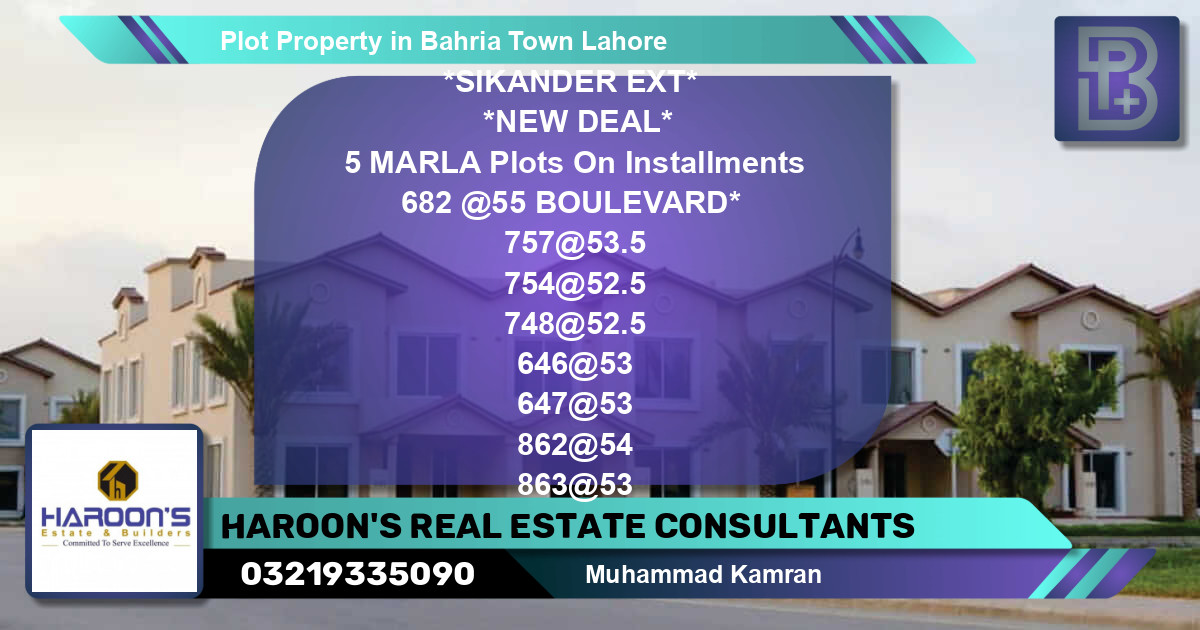 Residential Plot for Sale in Bahria Town, Lahore - (BP-66684)