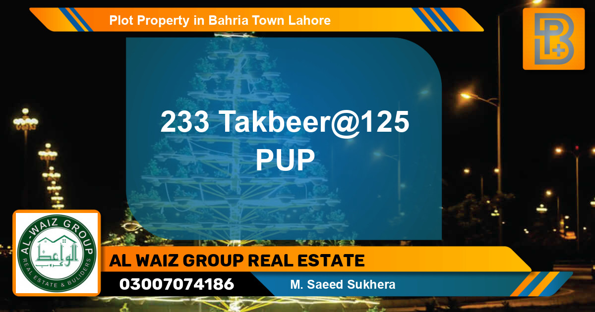 Residential Plot for Sale in Bahria Town, Lahore - (BP-66690)