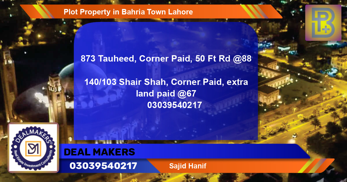 Residential Plot for Sale in Bahria Town, Lahore - (BP-66699)