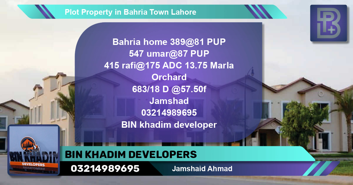 Residential Plot for Sale in Bahria Town, Lahore - (BP-66704)