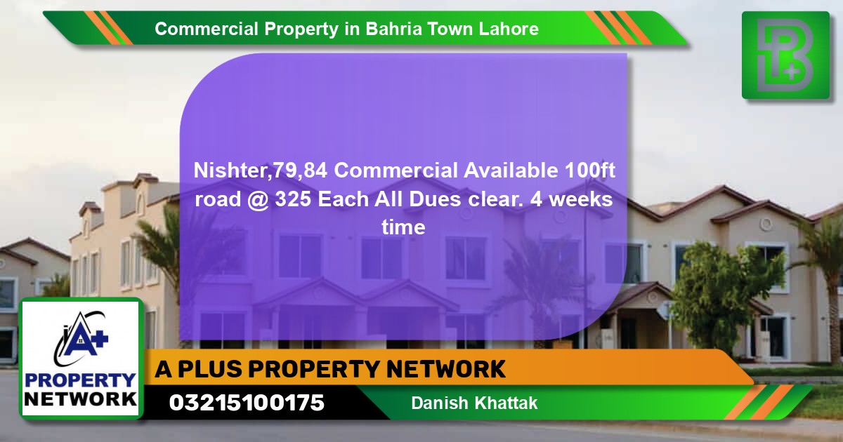 Commercial Property for Sale in Bahria Town, Lahore - (BP-66718)