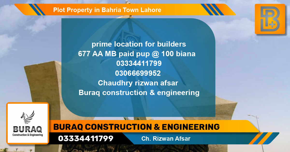 Residential Plot for Sale in Bahria Town, Lahore - (BP-66723)