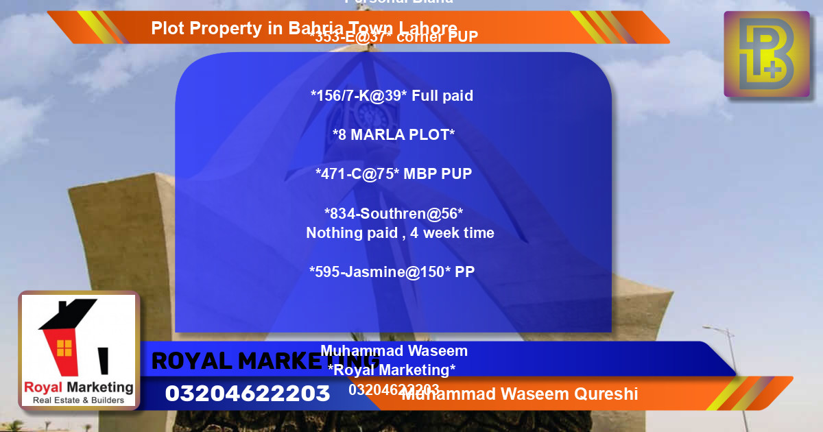 Residential Plot for Sale in Bahria Town, Lahore - (BP-66739)
