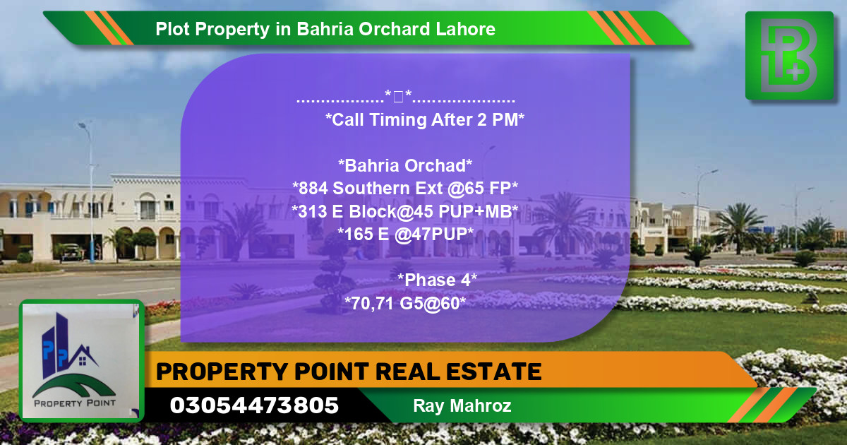 Residential Plot for Sale in Bahria Orchard, Lahore - (BP-66746)