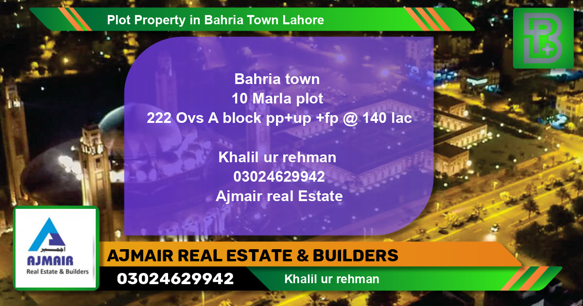 Residential Plot for Sale in Bahria Town, Lahore - (BP-66758)