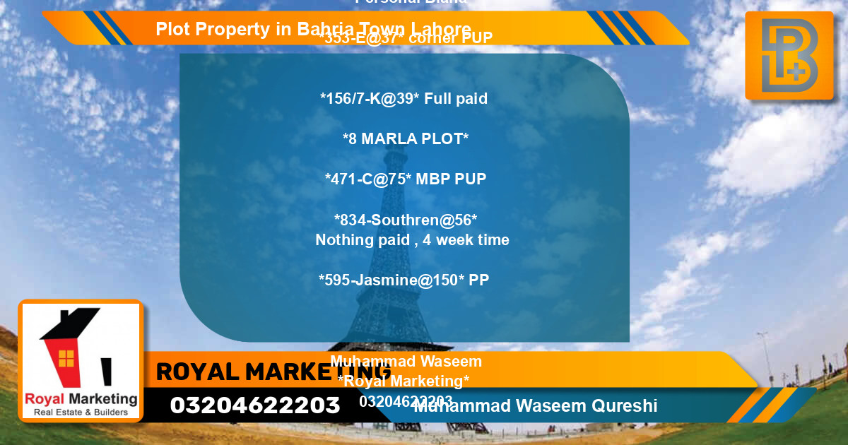 Residential Plot for Sale in Bahria Town, Lahore - (BP-66765)