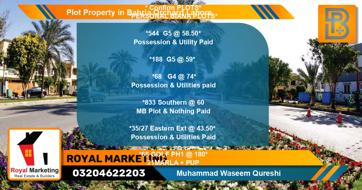 Residential Plot for Sale in Bahria Orchard, Lahore - (BP-66781)
