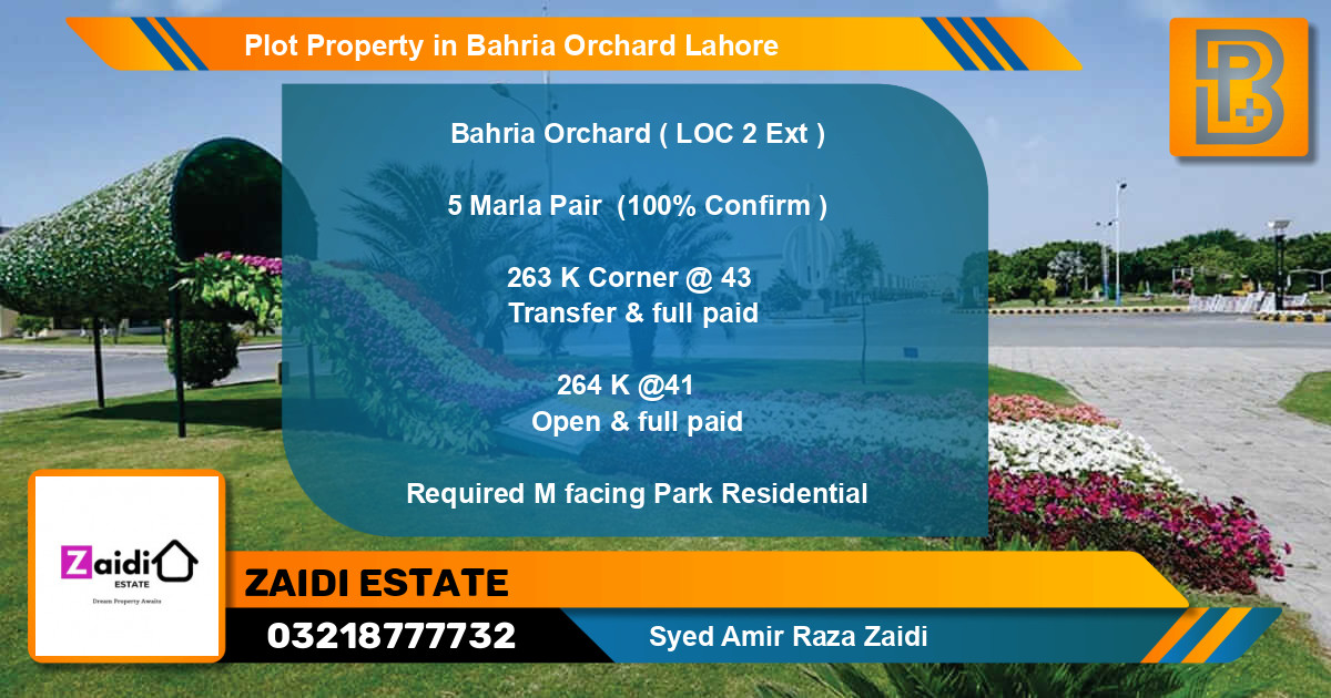 Residential Plot for Sale in Bahria Orchard, Lahore - (BP-66794)