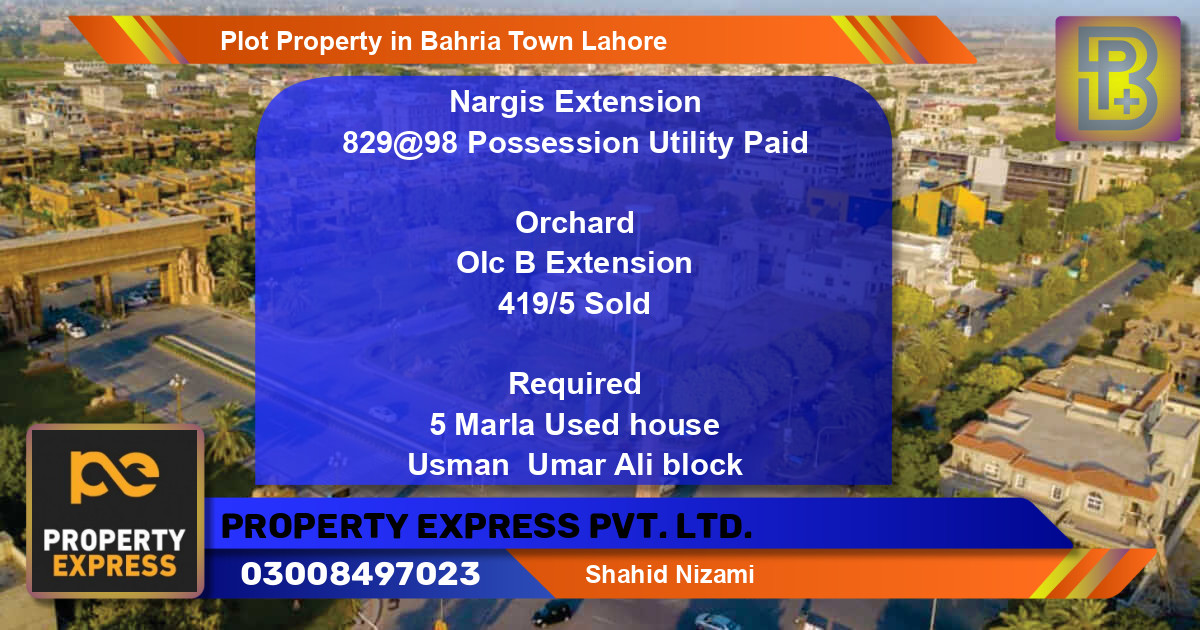 Residential Plot for Sale in Bahria Town, Lahore - (BP-66806)