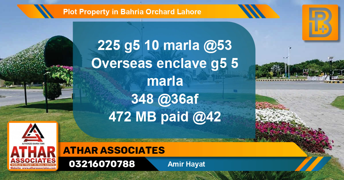 Residential Plot for Sale in Bahria Orchard, Lahore - (BP-66813)