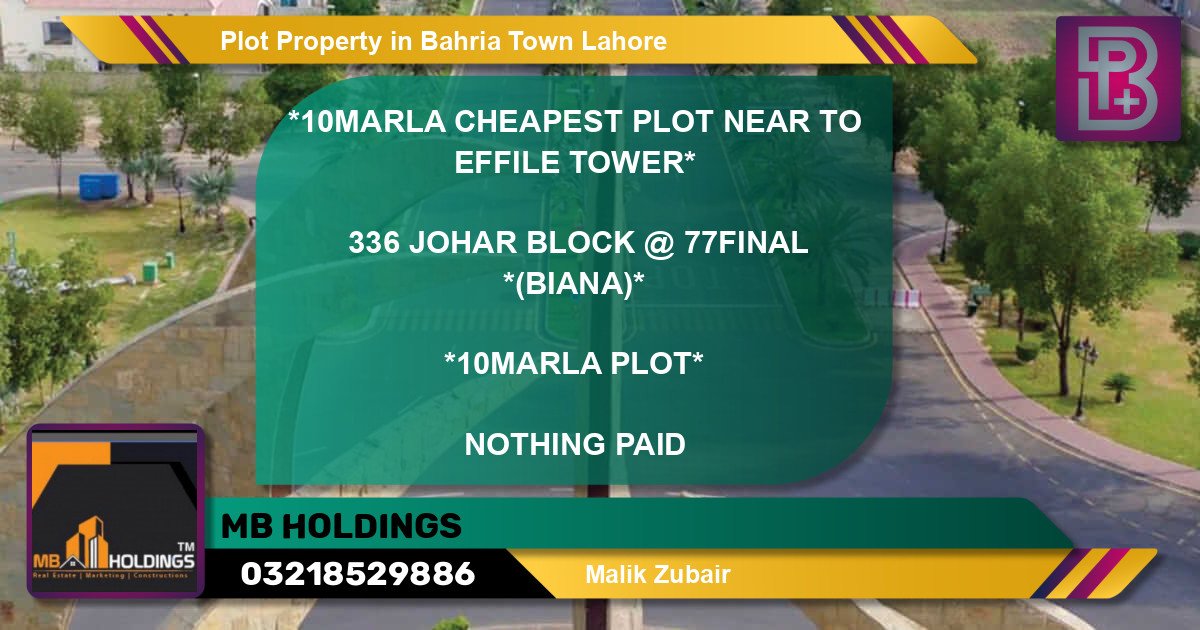 Residential Plot for Sale in Bahria Town, Lahore - (BP-66823)