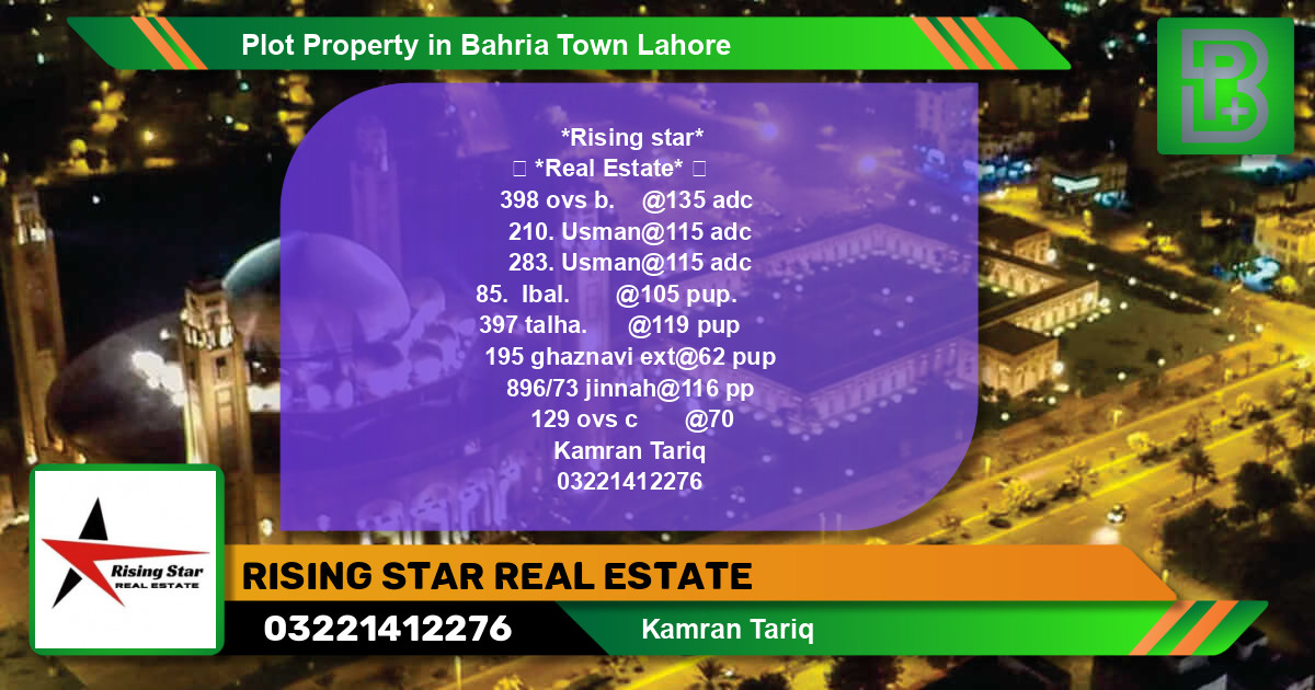 Residential Plot for Sale in Bahria Town, Lahore - (BP-66829)