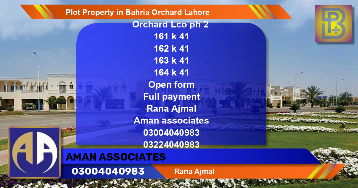 Residential Plot for Sale in Bahria Orchard, Lahore - (BP-66830)