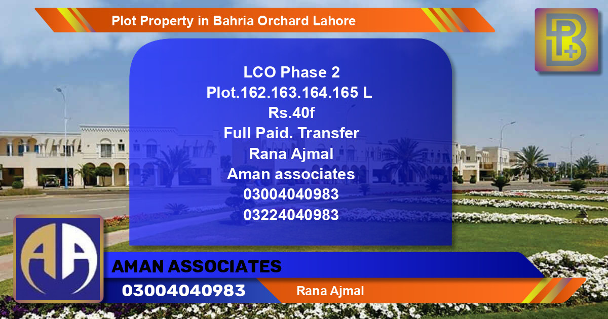 Residential Plot for Sale in Bahria Orchard, Lahore - (BP-66831)