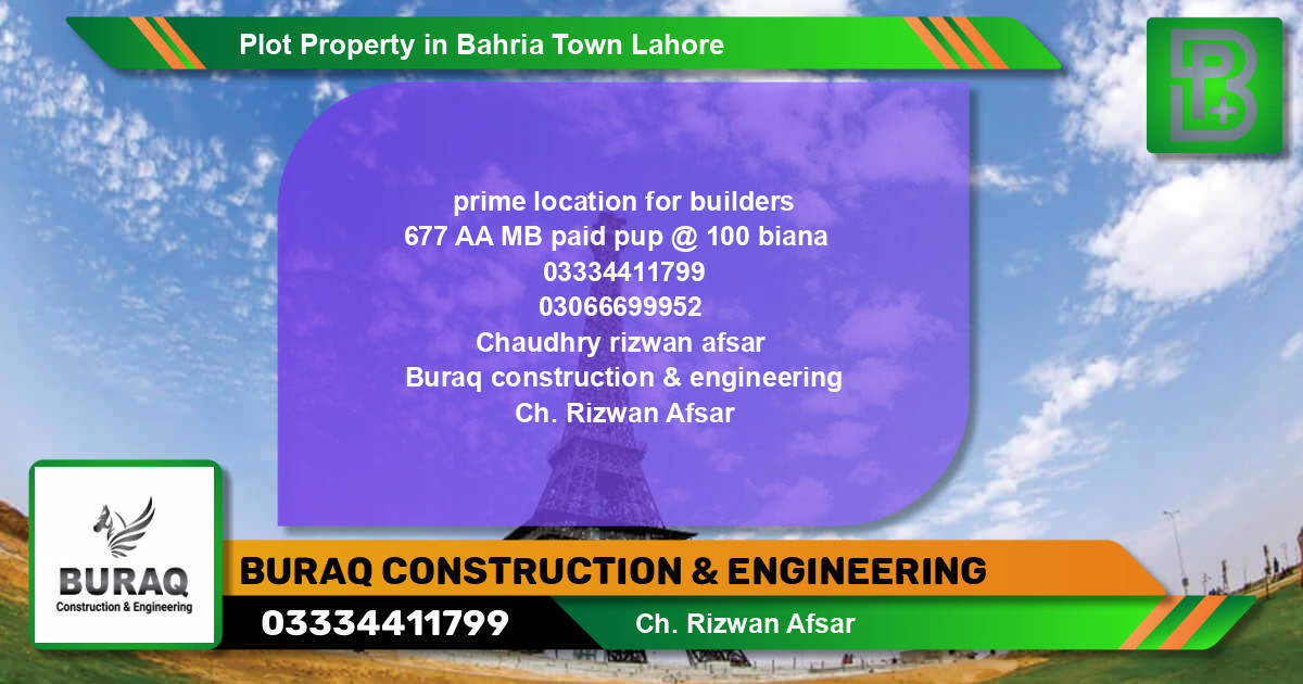 Residential Plot for Sale in Bahria Town, Lahore - (BP-66841)