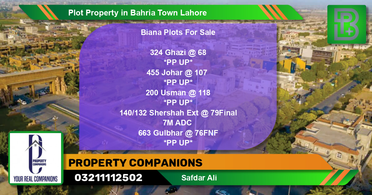 Residential Plot for Sale in Bahria Town, Lahore - (BP-66845)