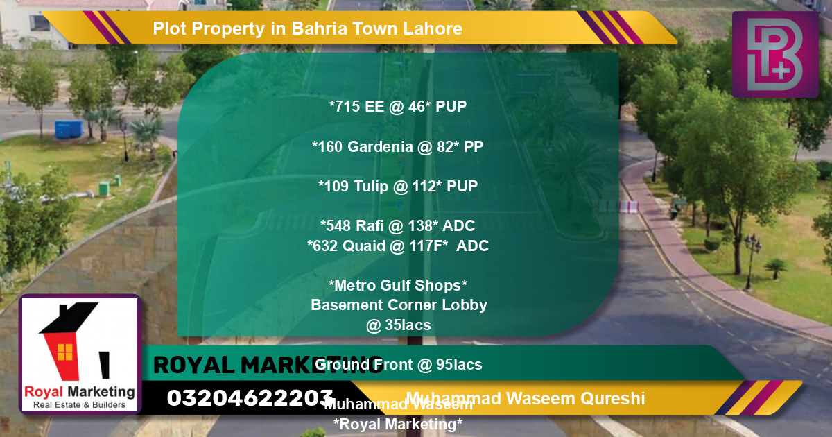Residential Plot for Sale in Bahria Town, Lahore - (BP-66857)
