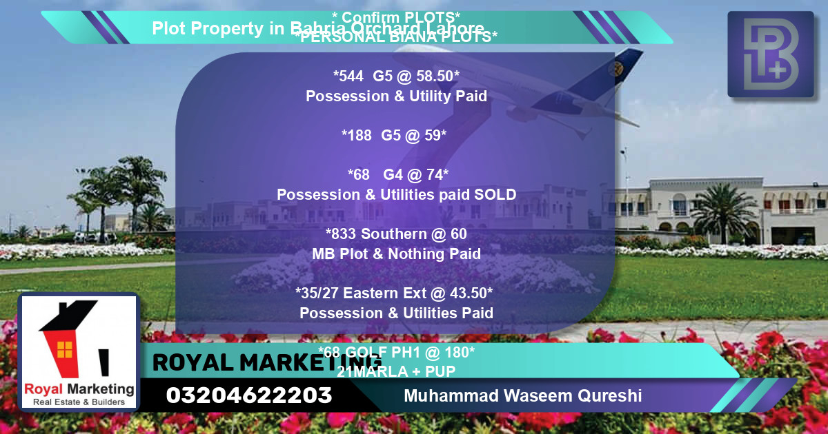Residential Plot for Sale in Bahria Orchard, Lahore - (BP-66858)