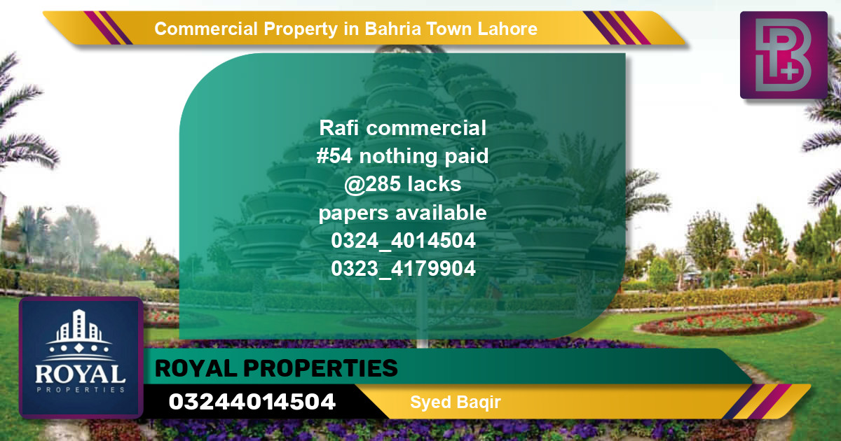 Commercial Property for Sale in Bahria Town, Lahore - (BP-66868)