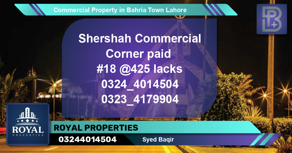 Commercial Property for Sale in Bahria Town, Lahore - (BP-66873)