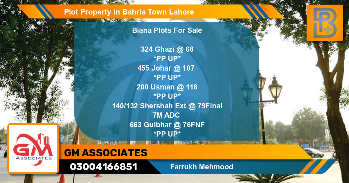 Residential Plot for Sale in Bahria Town, Lahore - (BP-66879)