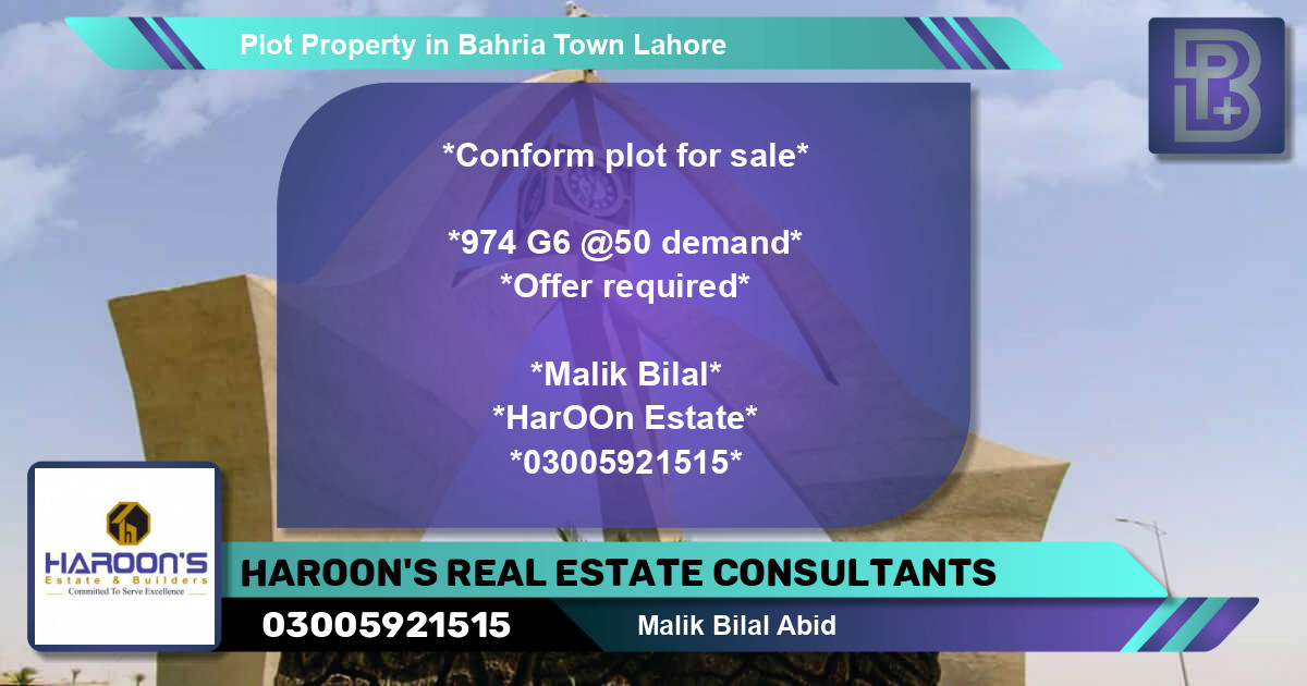 Residential Plot for Sale in Bahria Town, Lahore - (BP-66905)