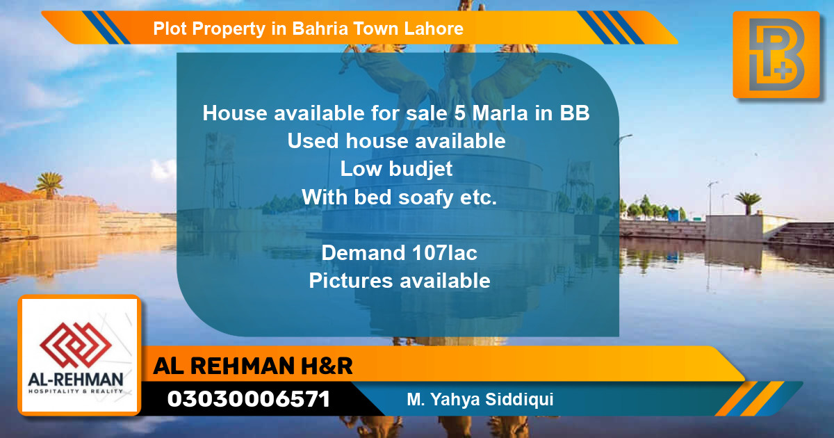 Residential Plot for Sale in Bahria Town, Lahore - (BP-66910)