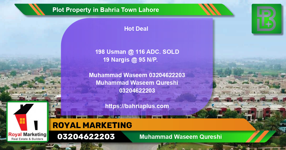 Residential Plot for Sale in Bahria Town, Lahore - (BP-66933)
