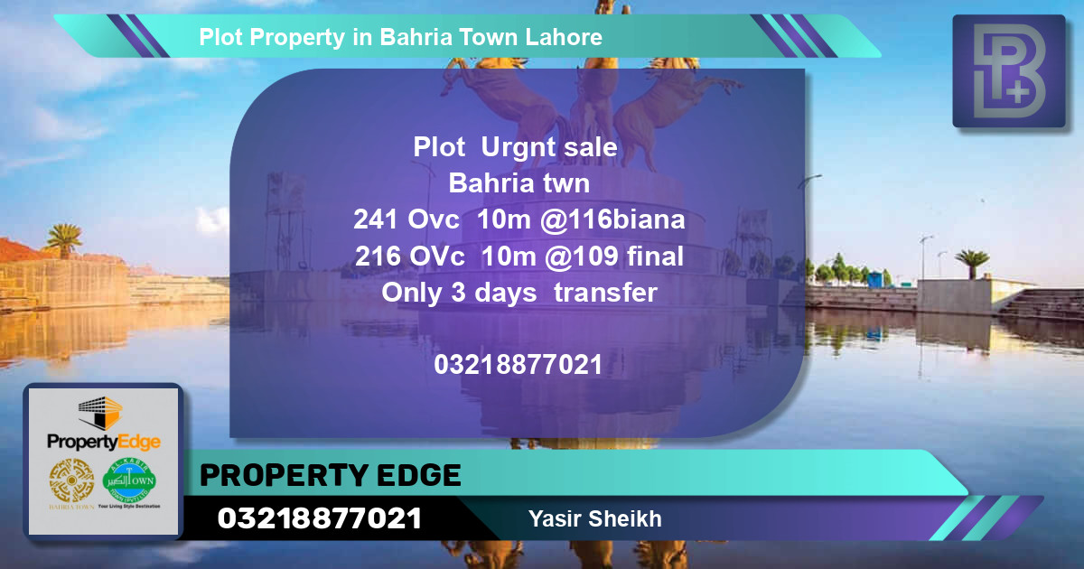 Residential Plot for Sale in Bahria Town, Lahore - (BP-66941)