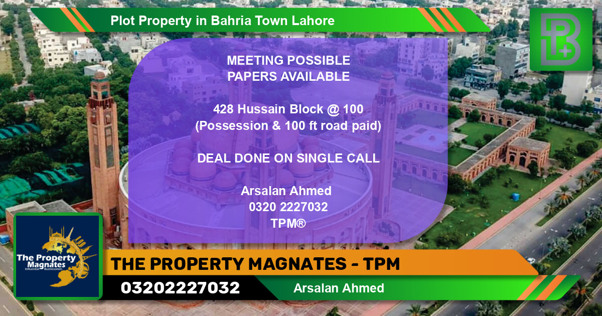 Residential Plot for Sale in Bahria Town, Lahore - (BP-66957)