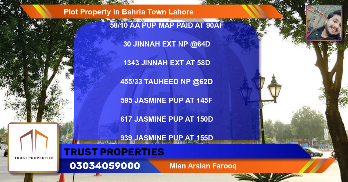 Residential Plot for Sale in Bahria Town, Lahore - (BP-66969)