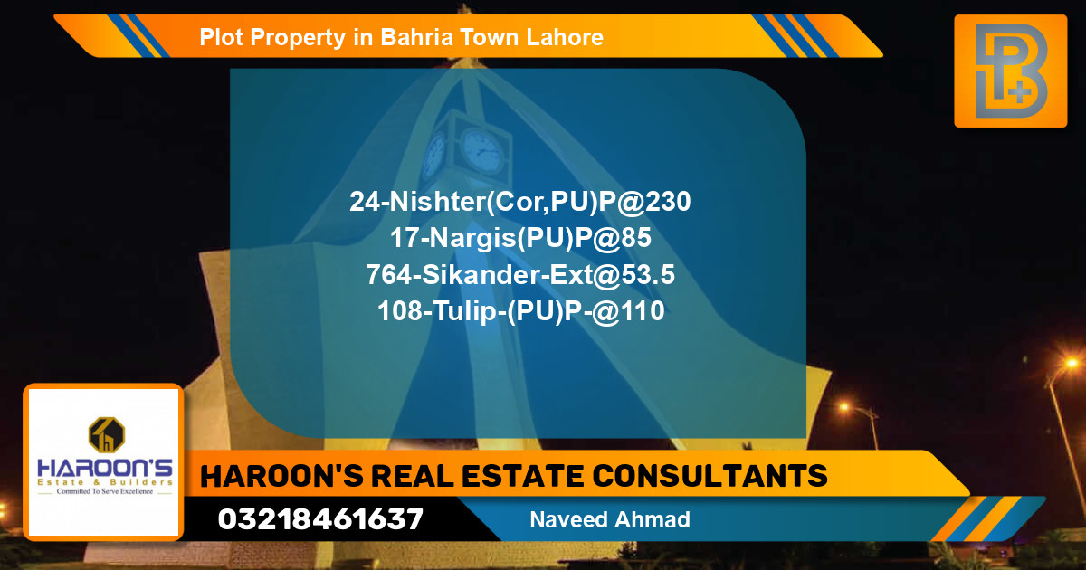 Residential Plot for Sale in Bahria Town, Lahore - (BP-66993)