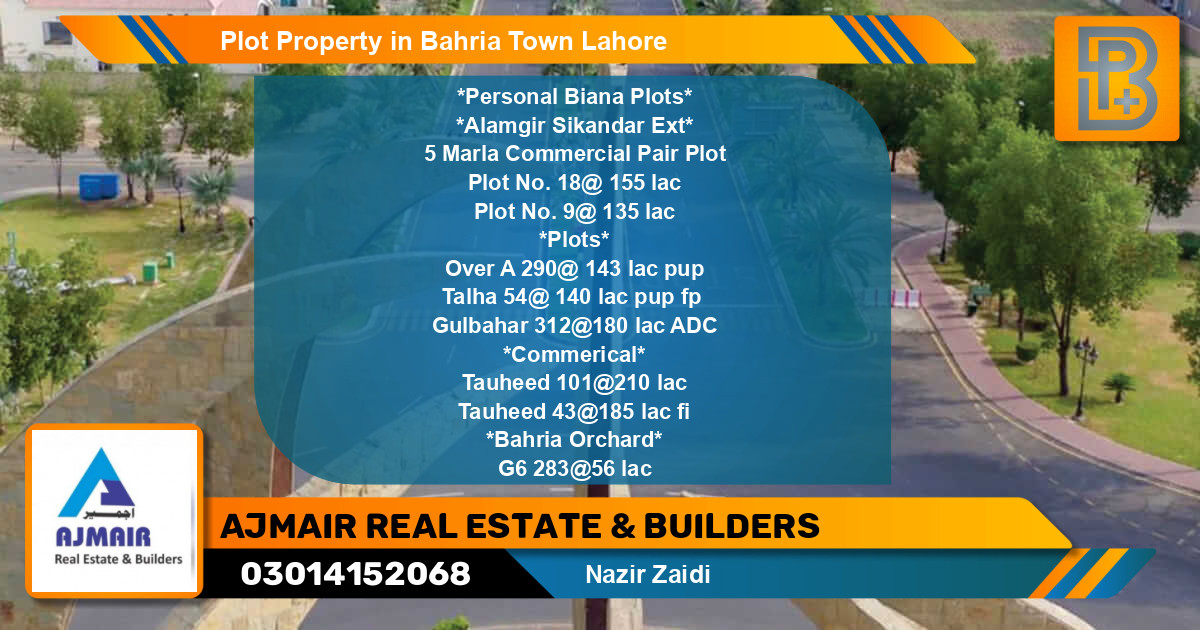 Commercial Plot for Sale in Bahria Town, Lahore - (BP-67001)