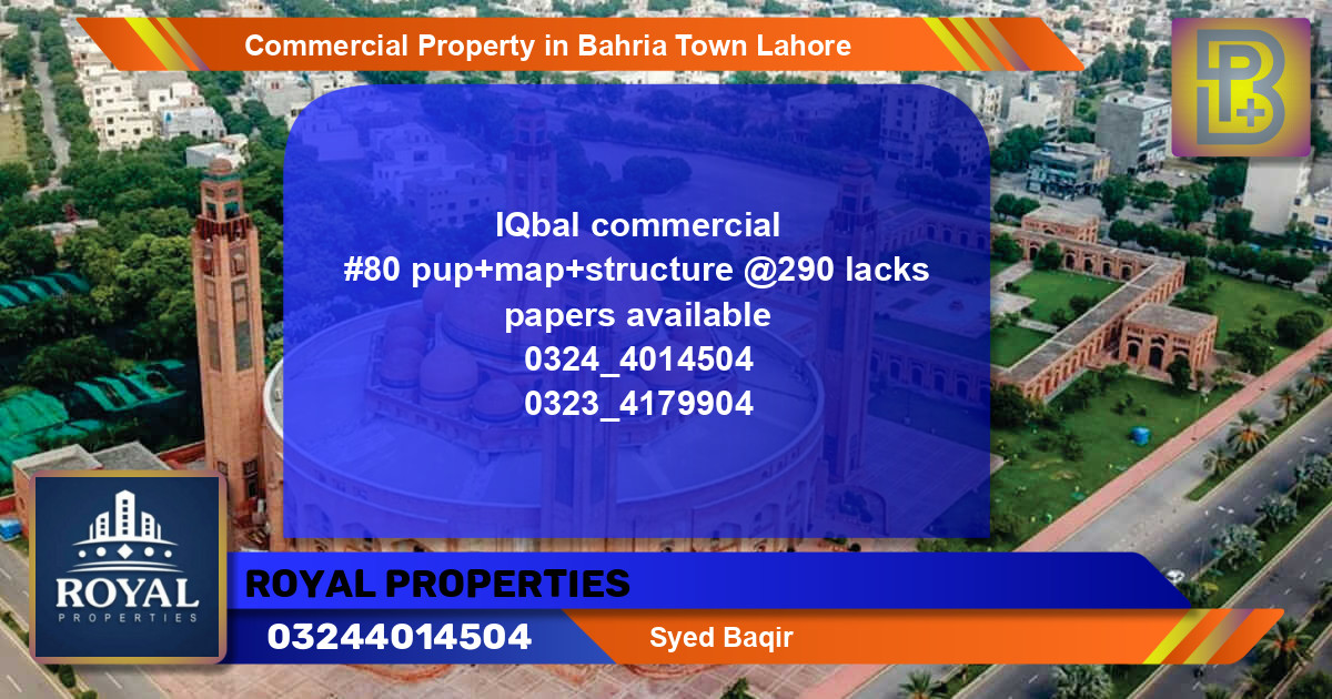 Commercial Property for Sale in Bahria Town, Lahore - (BP-67004)