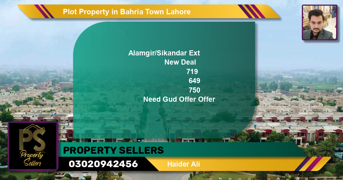 Residential Plot for Sale in Bahria Town, Lahore - (BP-67010)