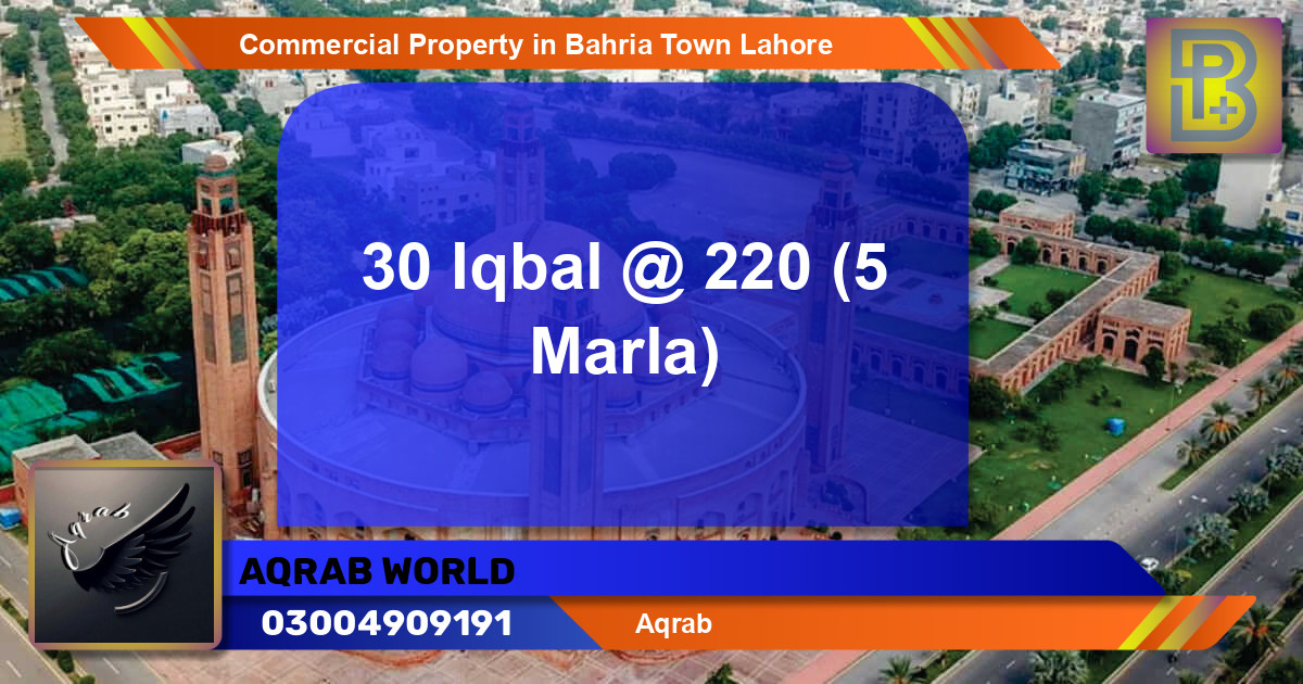 Commercial Property for Sale in Bahria Town, Lahore - (BP-67015)