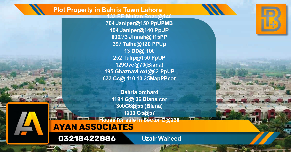 Residential Plot for Sale in Bahria Town, Lahore - (BP-67019)