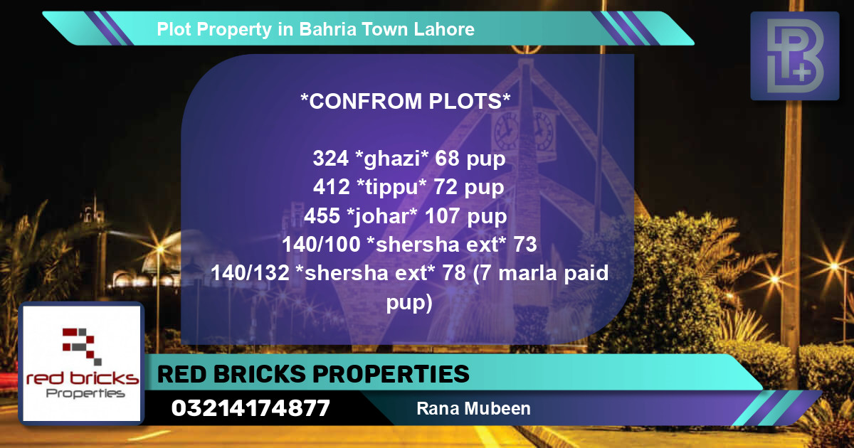 Residential Plot for Sale in Bahria Town, Lahore - (BP-67020)