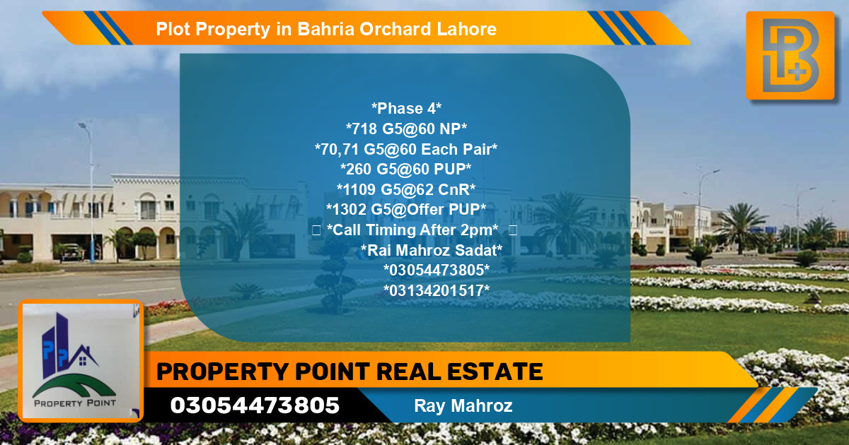Residential Plot for Sale in Bahria Orchard, Lahore - (BP-67028)
