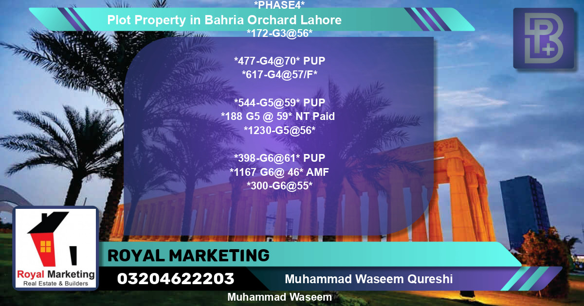 Residential Plot for Sale in Bahria Orchard, Lahore - (BP-67054)