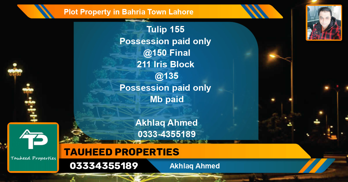 Residential Plot for Sale in Bahria Town, Lahore - (BP-67088)
