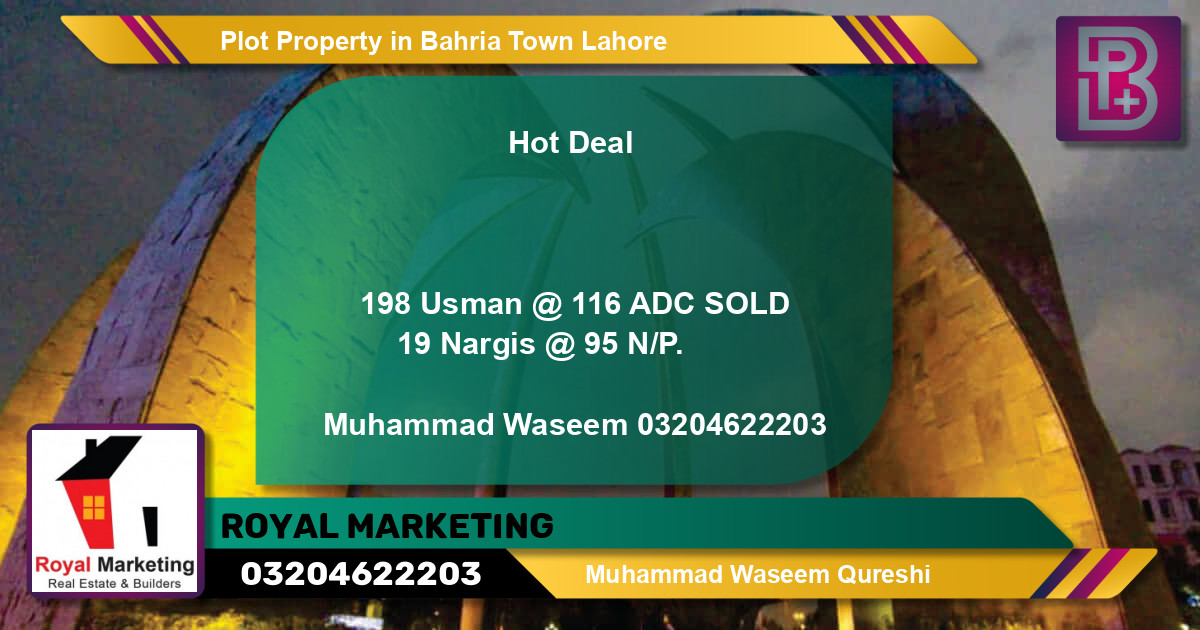 Residential Plot for Sale in Bahria Town, Lahore - (BP-67109)