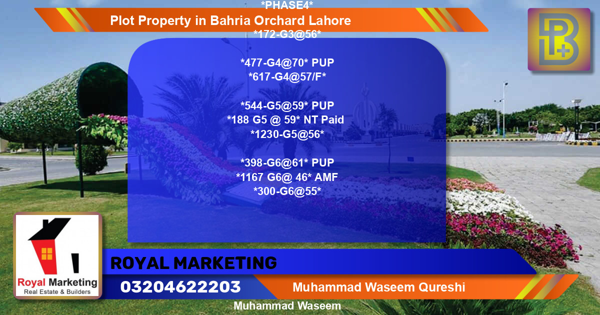 Residential Plot for Sale in Bahria Orchard, Lahore - (BP-67129)