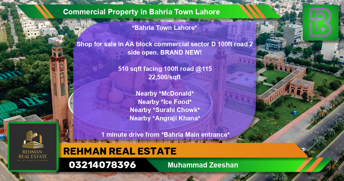 Commercial Property for Sale in Bahria Town, Lahore - (BP-67141)