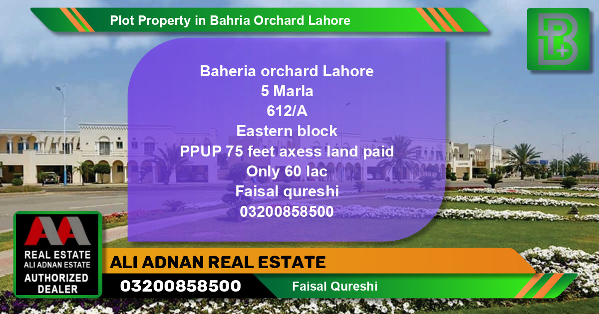 Residential Plot for Sale in Bahria Orchard, Lahore - (BP-67154)