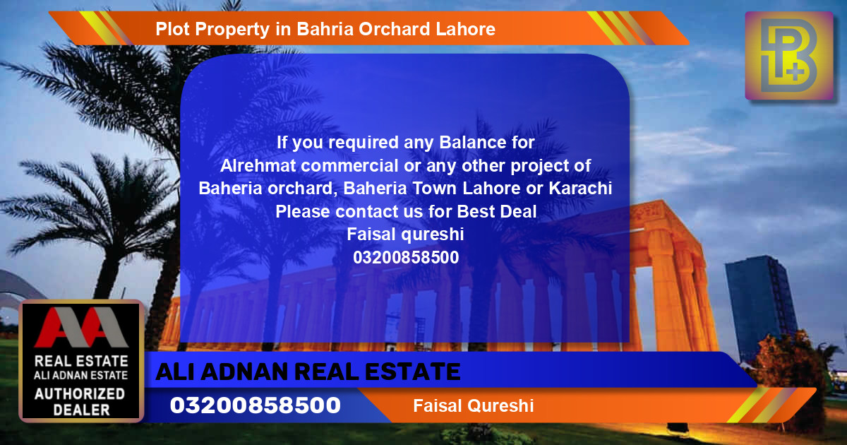 Commercial Plot for Sale in Bahria Orchard, Lahore - (BP-67160)